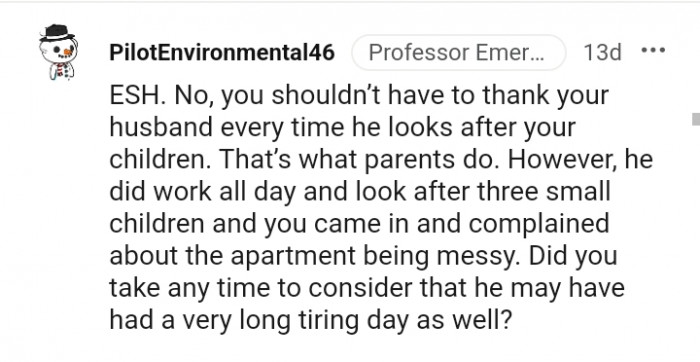 You shouldn't have to thank your husband every time