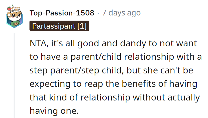 Can't cherry-pick parent perks without the relationship fruit.