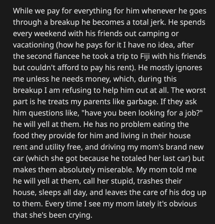 He Didn't Show Up. OP Received a Message from Him at 6 p.m. That He Decided to Go to a Tourist Destination with His Friends. OP Was Disappointed but Not Surprised. Her Brother Is Unreliable.