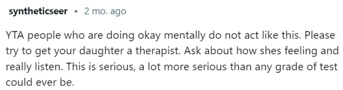 OP should definitely talk with her daughter