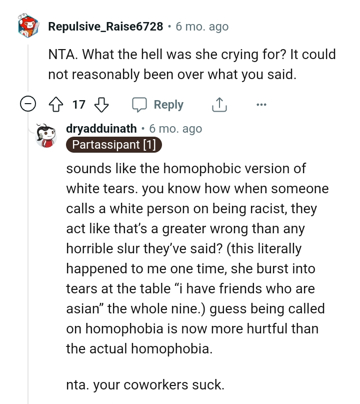 It sounds like the homophobic version of white tears