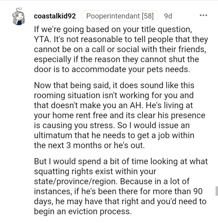 This rooming situation is clearly not working for you.