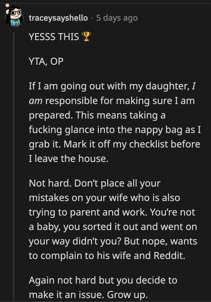 OP should accept all of the responsibility for this mess. Parents make mistakes because they are human, but none of what happened was his wife's fault.