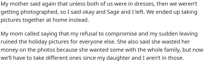 Her mother was furious