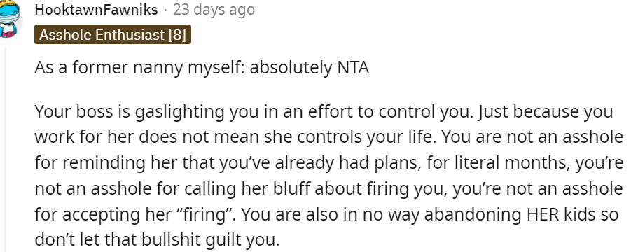 15. Your boss is gaslighting you in order to control you