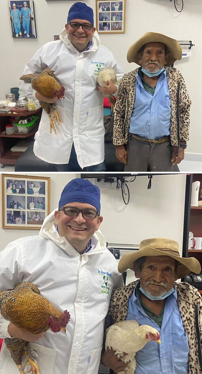 "A Man Who Couldn't Afford The Surgery Gifts 2 Chickens To The Doctor Who Performed The Surgery For Free"