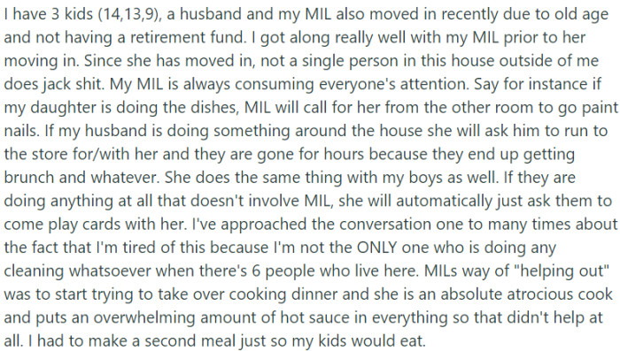 OP's mother-in-law recently moved in