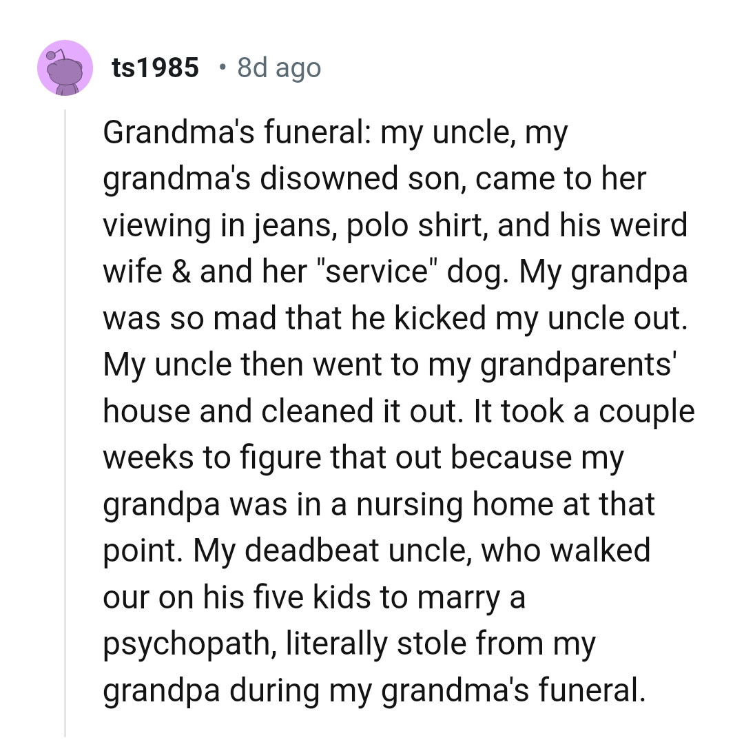 15. Literally stealing from a dead person