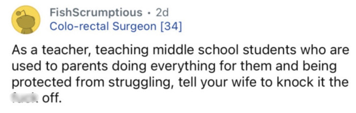 She needs to knock it off.