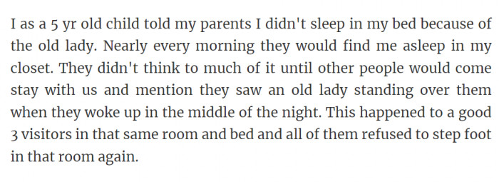 21. Sleep peacefully; an old lady watches over you.