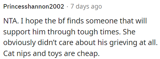 She didn't support him.