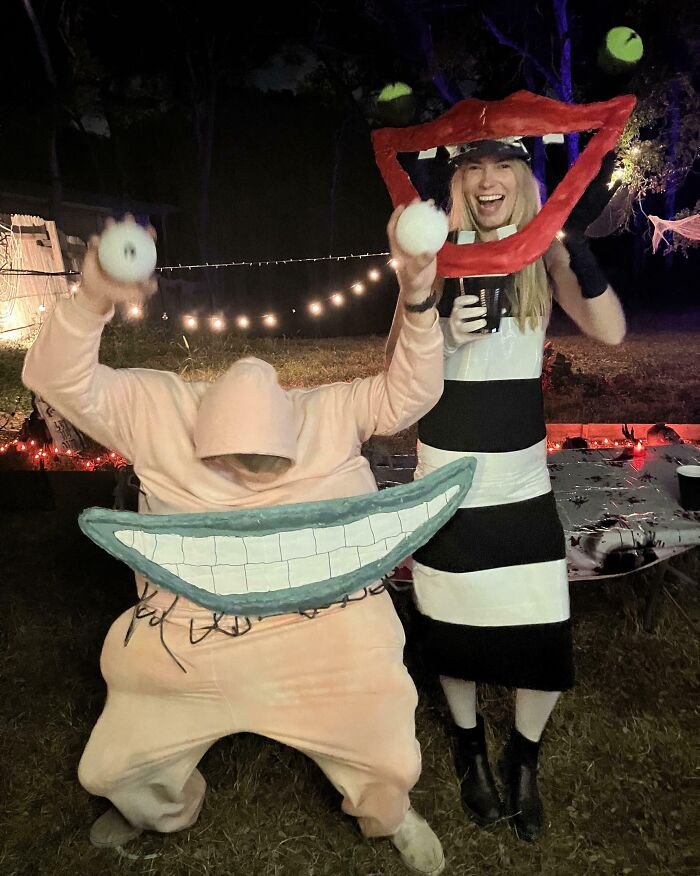 28. For The 90’s Nickelodeon Kids. Our DIY Oblina & Krumm Costumes