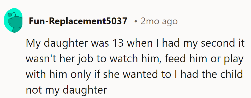 Exactly! Parenting isn't a task for the siblings to inherit.