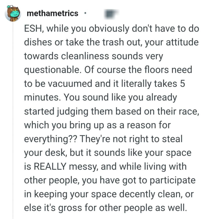 The OP is already judging them