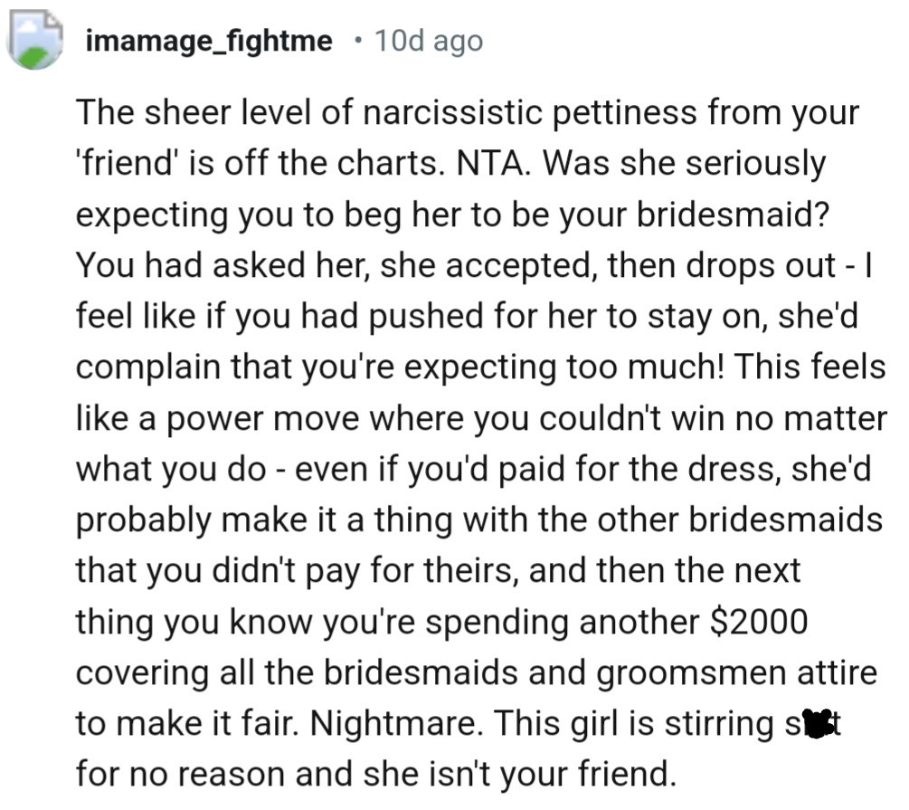 'This girl is stirring sh*t for no reason, and she isn't your friend.'