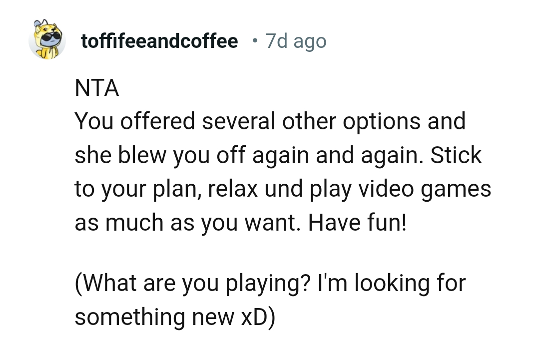 The OP Should Stick with His Plan, Relax, and Enjoy the Day