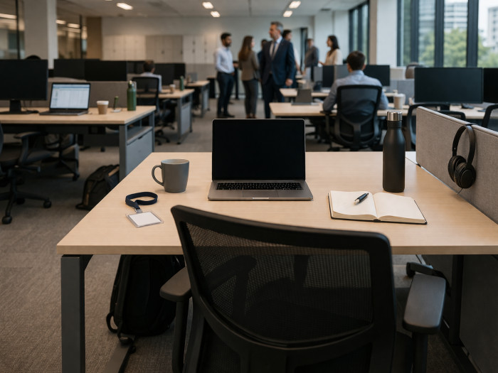The OP's workplace uses a hot desking system, meaning no one actually owns a spot.