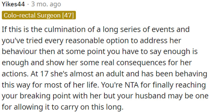 It's reasonable to take a stand, but OP's husband's tolerance might be a concern.