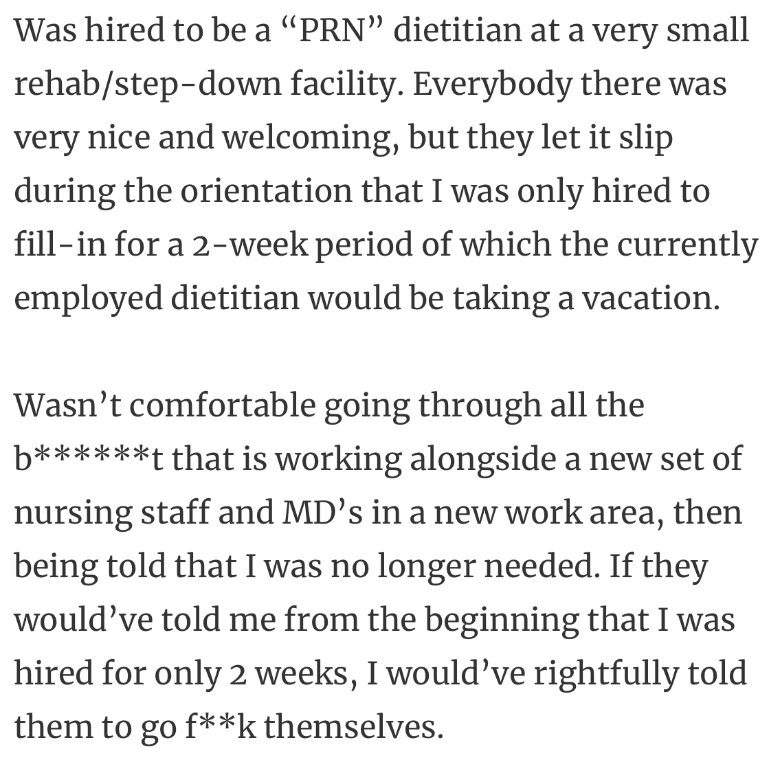 22. No thanks, this dietitian deserved better than a temporary fix.