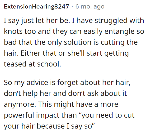 Some people believe OP should just let it go and let her daughter figure it out.