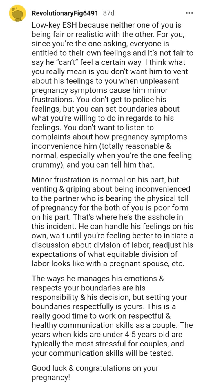 The OP can set boundaries about what she's willing to do