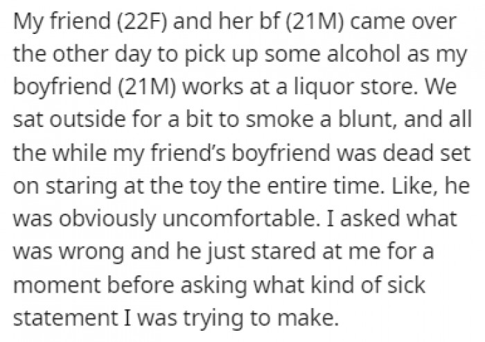 They were all just relaxing together, but it was noticeable that the friend's girlfriend was uncomfortable