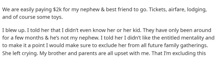 OP says that she blew up on her brother's girlfriend because she didn't understand why she was so upset about this when she barely even knows her or her son.