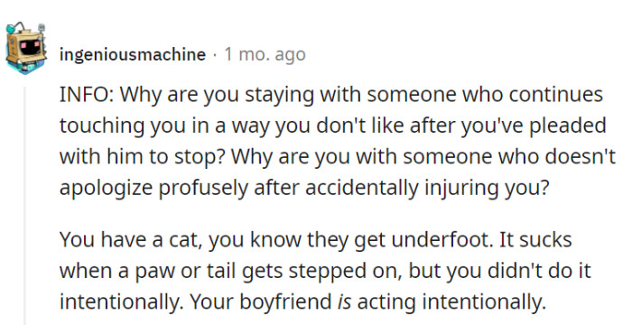 Seriously, why stay with someone who ignores boundaries and offers half-baked apologies?