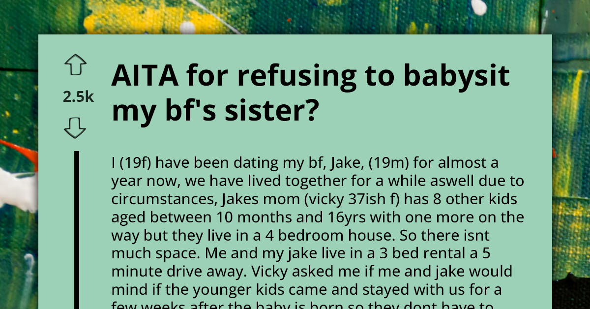 Pregnant Mom Wants Her Eldest Son And His GF To Babysit Her Younger Kids, Gets Instant Refusal
