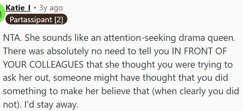 She comes across as someone who really enjoys being the center of attention.