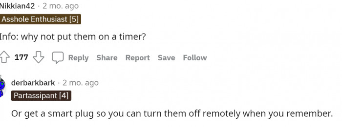 Some comments were actually helpful by giving her advice on how to set a timer.