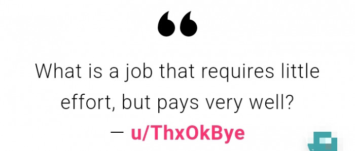 Here is the question which was thrown to the redditors