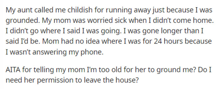 She wants to know if she should apologize to her mom or if she's valid in how she feels.