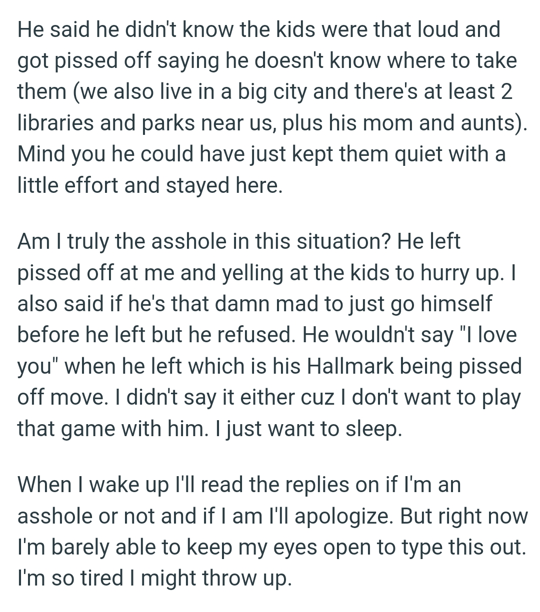 OP didn't say it either as she doesn't want to play that game with him