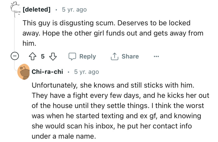 Apparently, the Girlfriend Knows and Still Sticks Around with Him