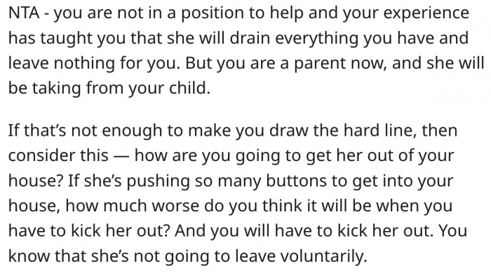 15. If She Allows Her Mom In, She Will Have to Kick Her Out at Some Point.