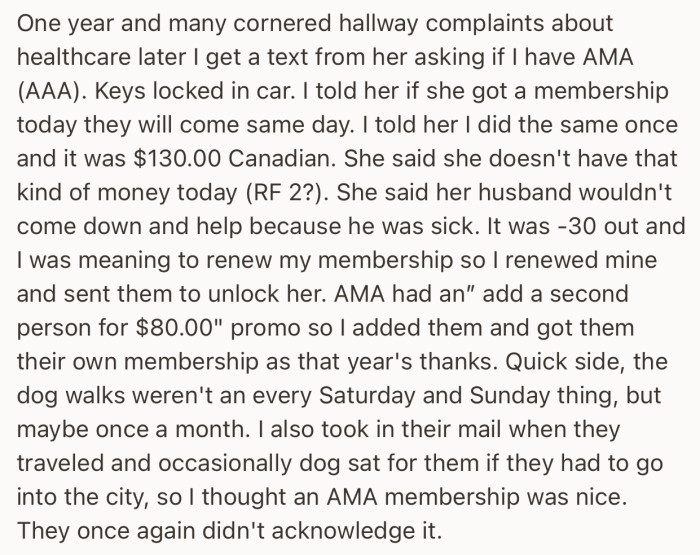 OP provided some financial gifts and assistance to the couple on multiple occasions, which they didn’t acknowledge