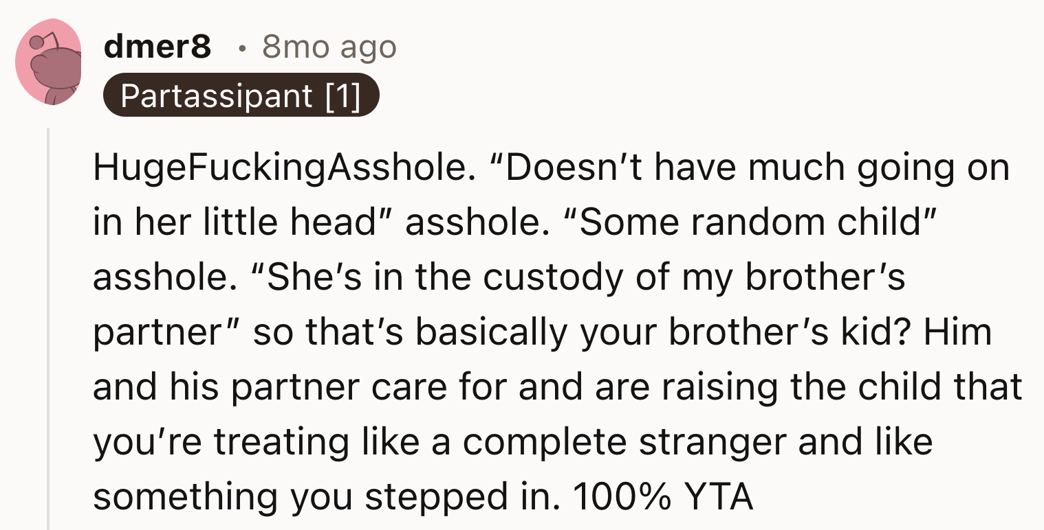 OP Is Treating The Kid As A Total Stranger