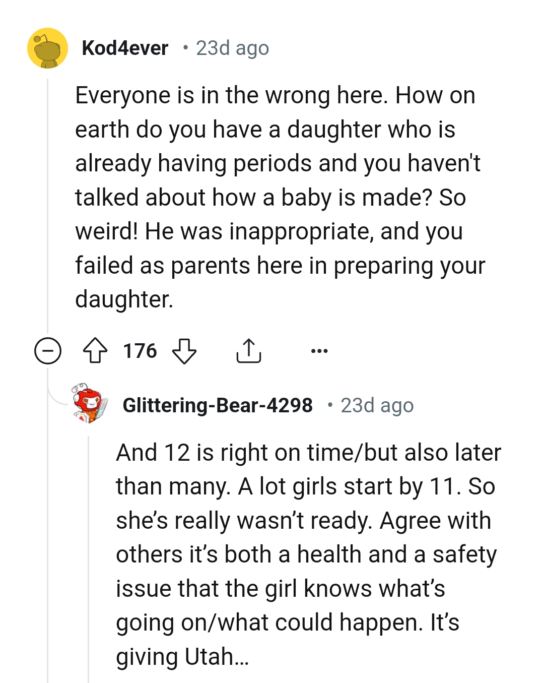 The OP failed in their duty as parents