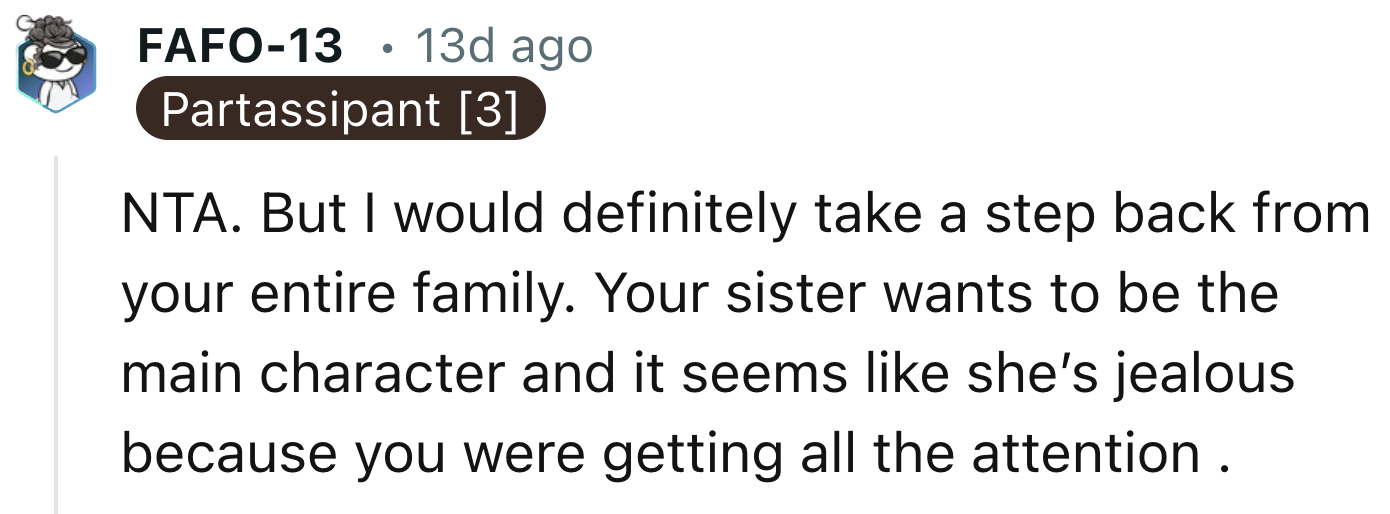 OP Should Take a Step Back from Her Family