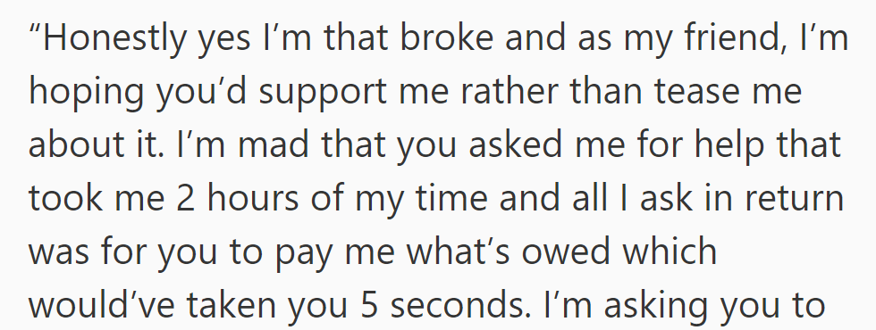 OP then explained his side...