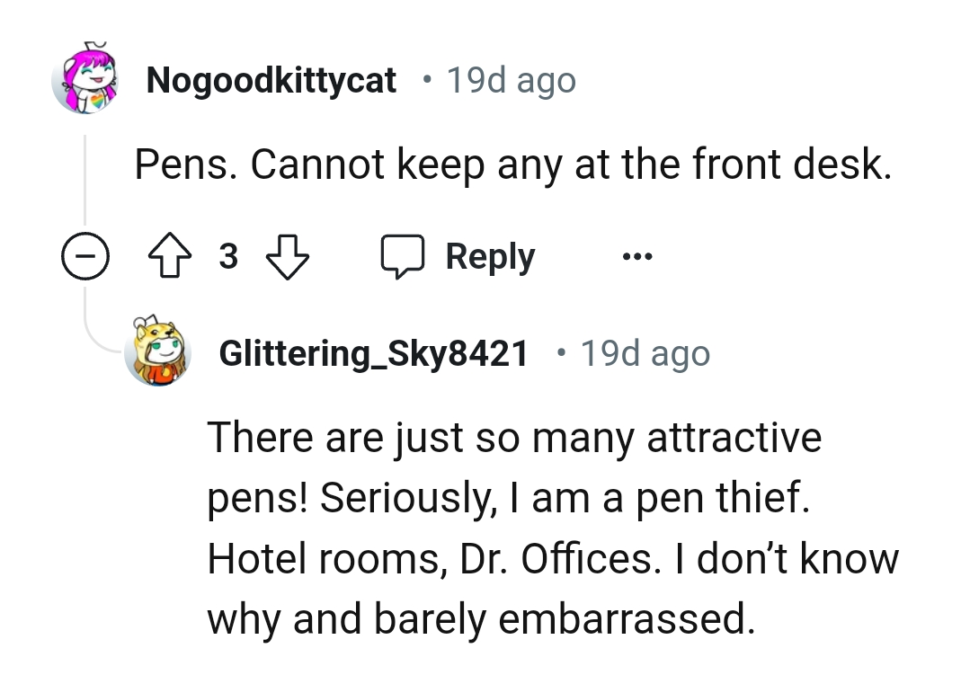 15. Another comment about pens in the building