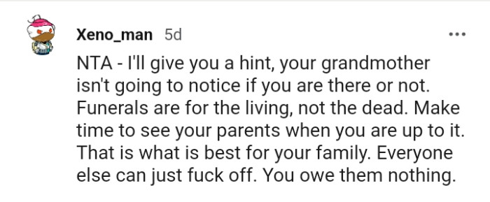 The OP owes them nothing and everyone else can use the door