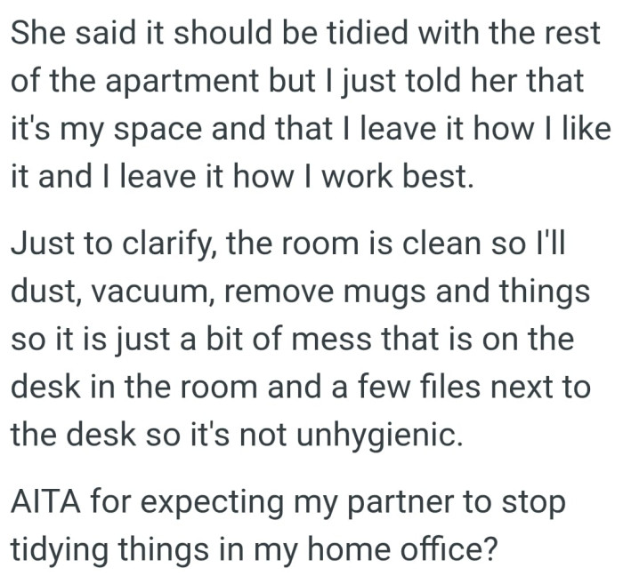 It's the OP's space and he can leave it as he likes