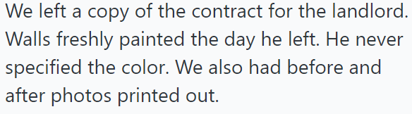 As the color wasn't specified in the contract, they left the landlord freshly painted walls in black: