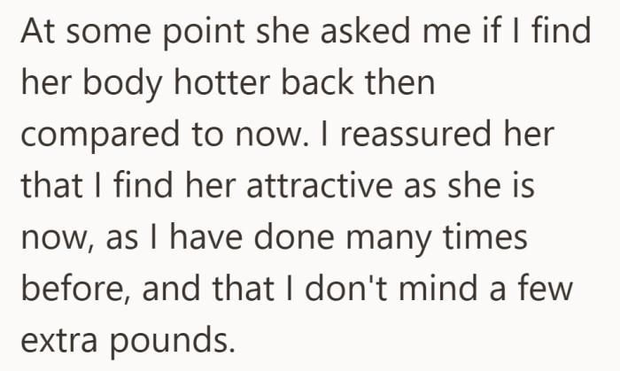 Reassurance is offered, but the question does not quite let go.