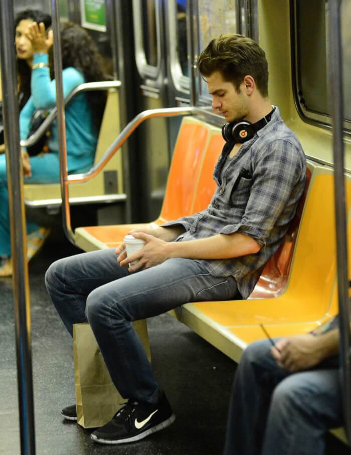 3. Andrew Garfield sighted on public transport