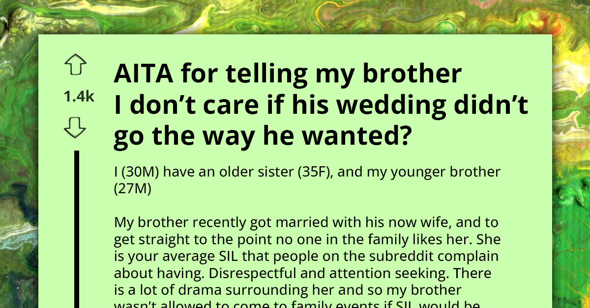 Man's Child-Free Destination Wedding Marred By Family's Absence Over Dislike For His Bride