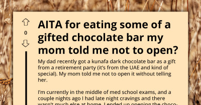Student Eats Special Chocolate Meant As A Present For Dad, Calls It Taking Their Cut