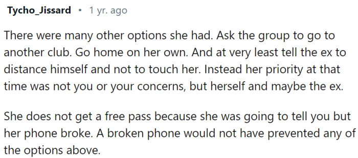 She had plenty of options...